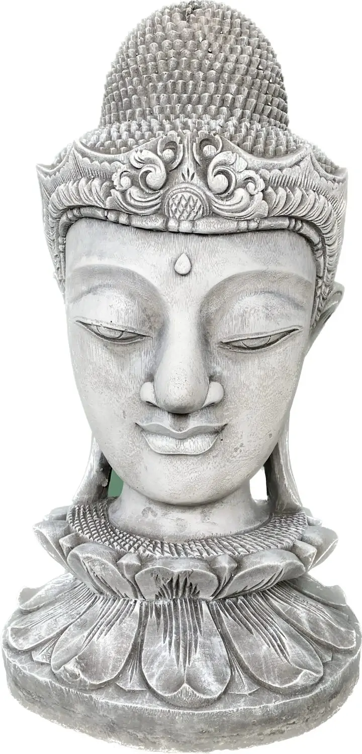 Product image 8 of the product “Champa - Buddha Head on Lotus bud, 50cm H | cast stone ”